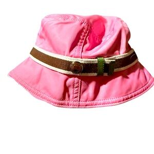 Pink Coach Bucket Hat with Green Accents